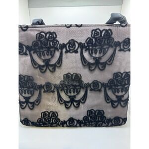 Y2K Victoria's secret‎ evening Bag black pink satin lace sheer  tote small bag